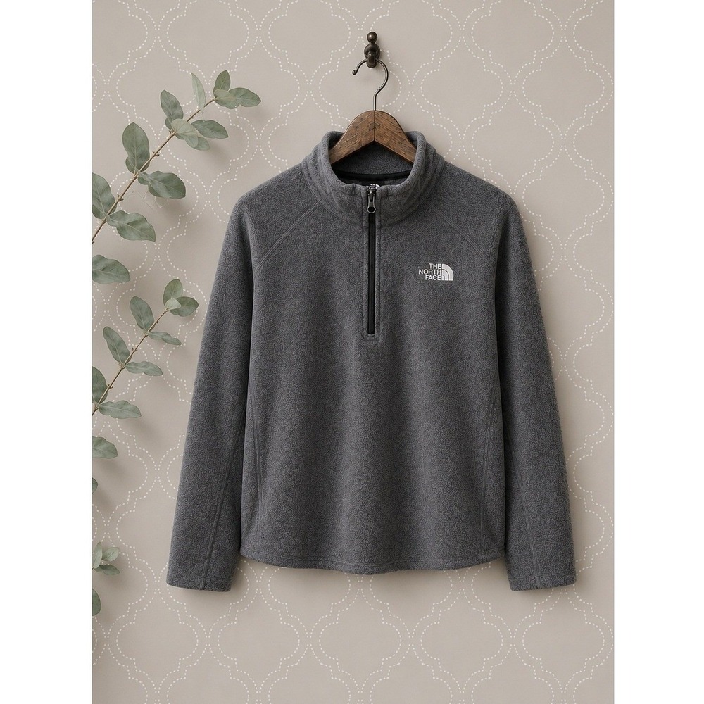 The North Face Women's‎ Gray Fleece Pullover Half-Zip XL EUC